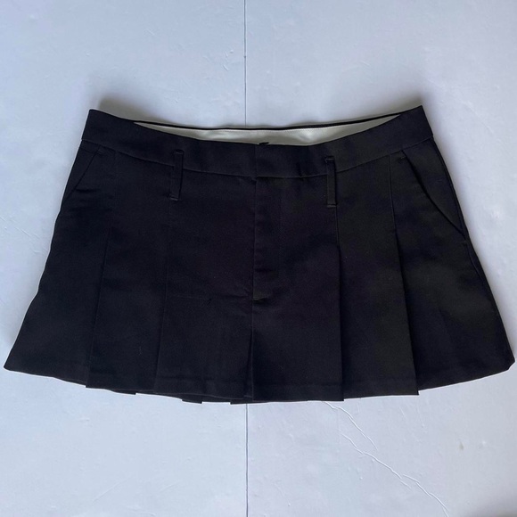 zara black pleated mini skirt size L - Picture 2 of 7